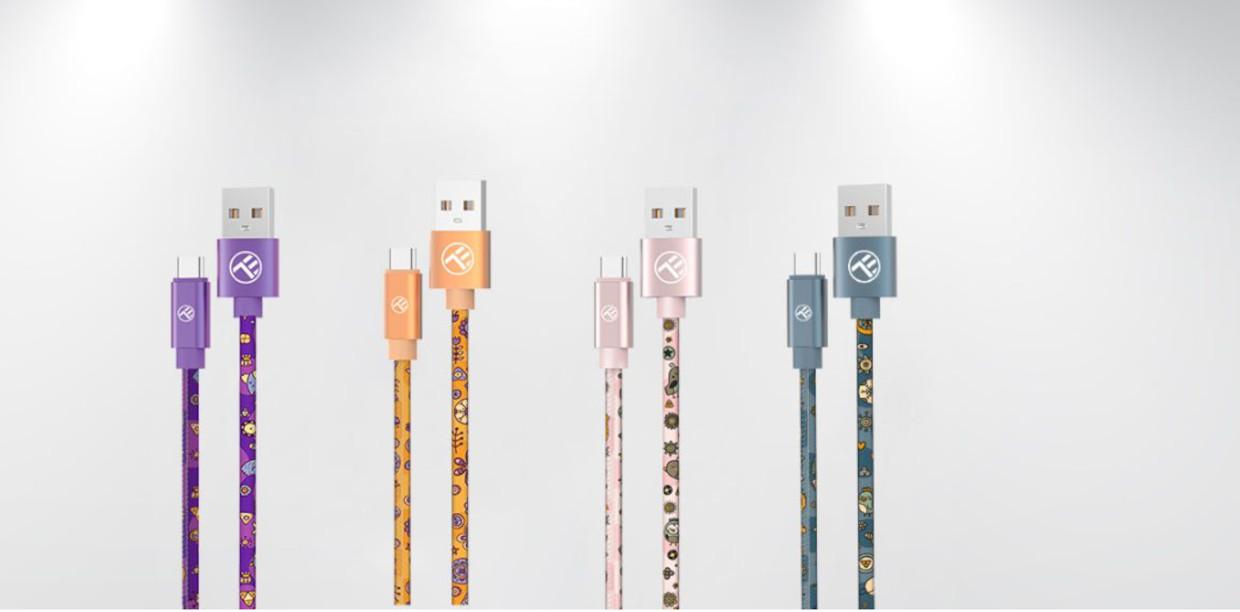Tellur Graffiti USB la Tip C, 1m, pink (Tellur Graffiti USB to Type-C cable)