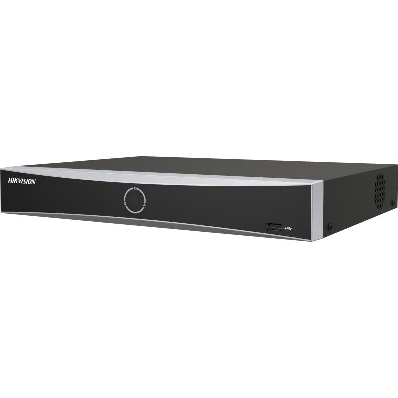 NVR Hikvision 16 canale 1U K Series AcuSense DS-7616NXI-K1(D); 1-ch@12 MP or 2-ch@8 MP or 4-ch@4 MP or 8-ch@1080p decoding capacity, H.265 +/H.265/H.264+/H.264, iesiri: HDMI/VGA, 1x SATA max 10TB pe HDD, alimentare: 12 VDC, 1.5 A, dimensiuni: 320 mm × 240