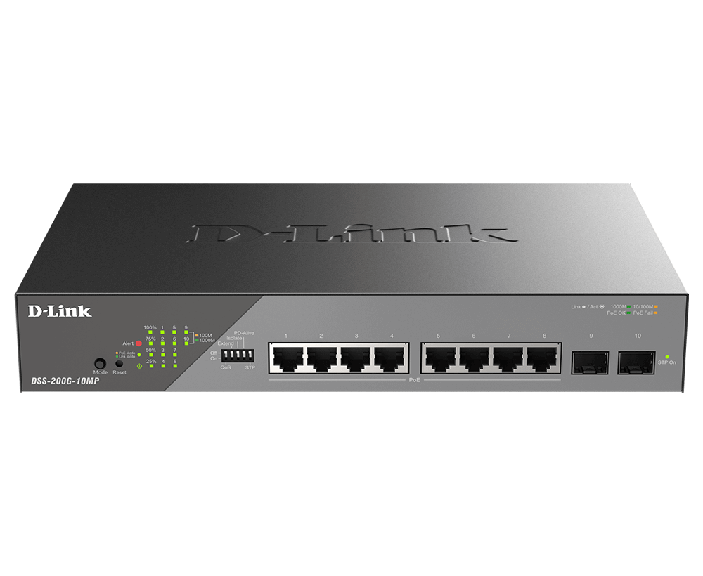 Dlink 8-PORT GB Poe Surveilance Switch (D-Link Switch DSS-200G-10MP)