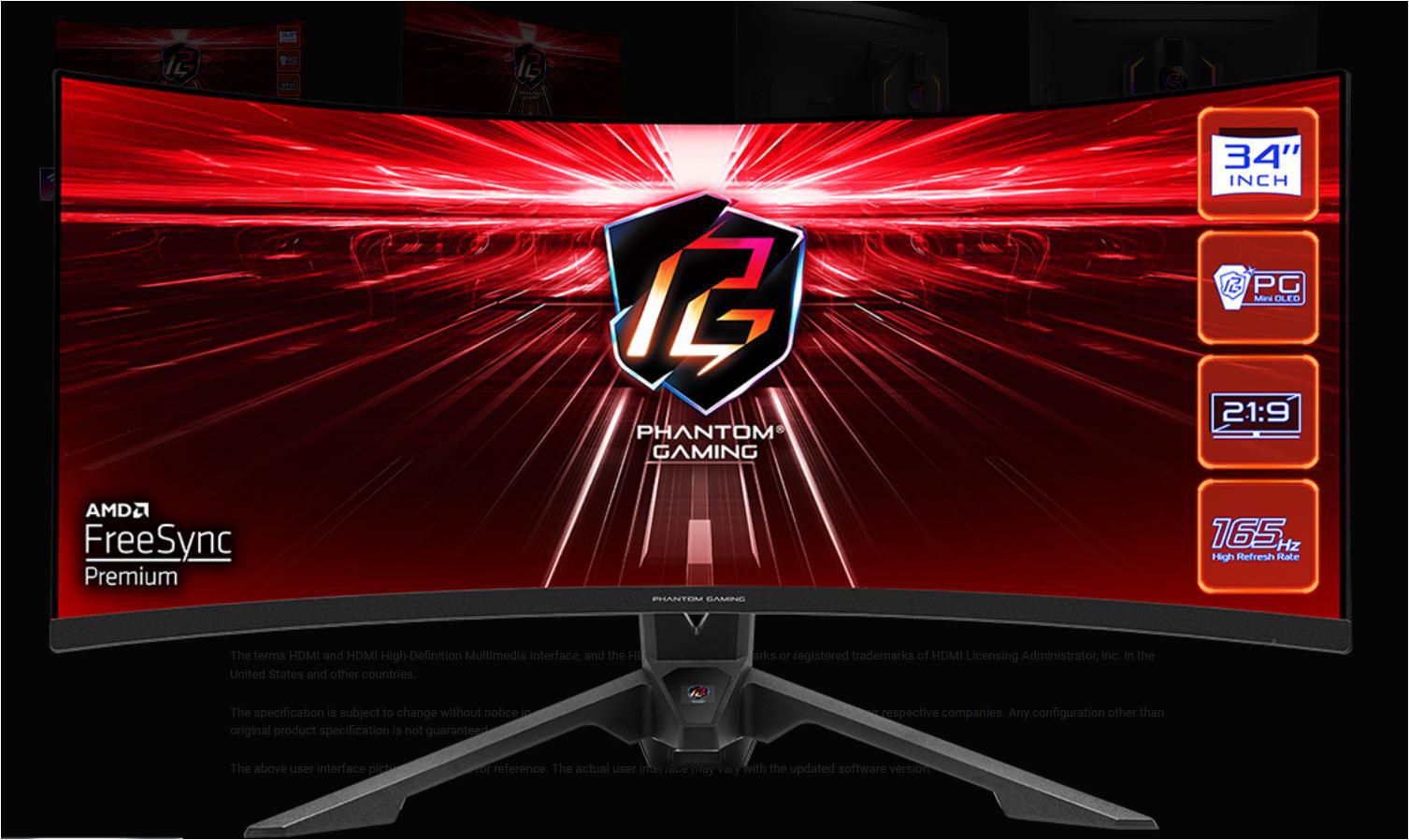 Asrock  PG34WQ15R3A 34" Gaming Monitor (Monitor Commercial Asrock PG34WQ15R3A)