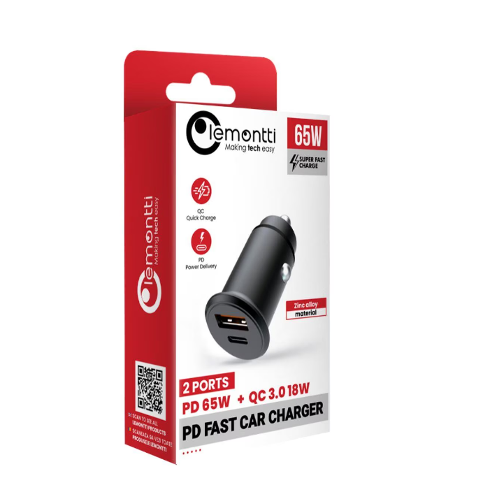 Incarcator auto Lemontti 65W, negru