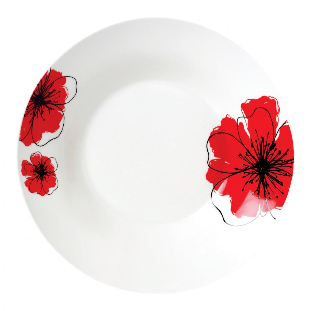 Farfurie Adanca Port. 20CM, Red Flowers (farfurie Adanca Portelan 20 CM)