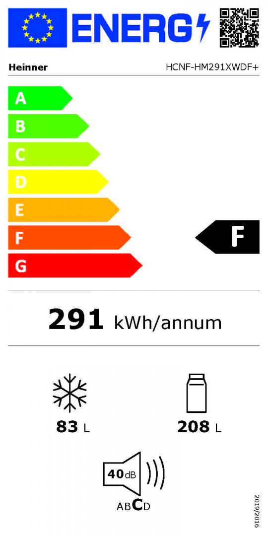 Combina Frig. Heinner HCNF-HM291XWDF+ (Combina frigorifica Heinner HCNF-HM291XWDF+)