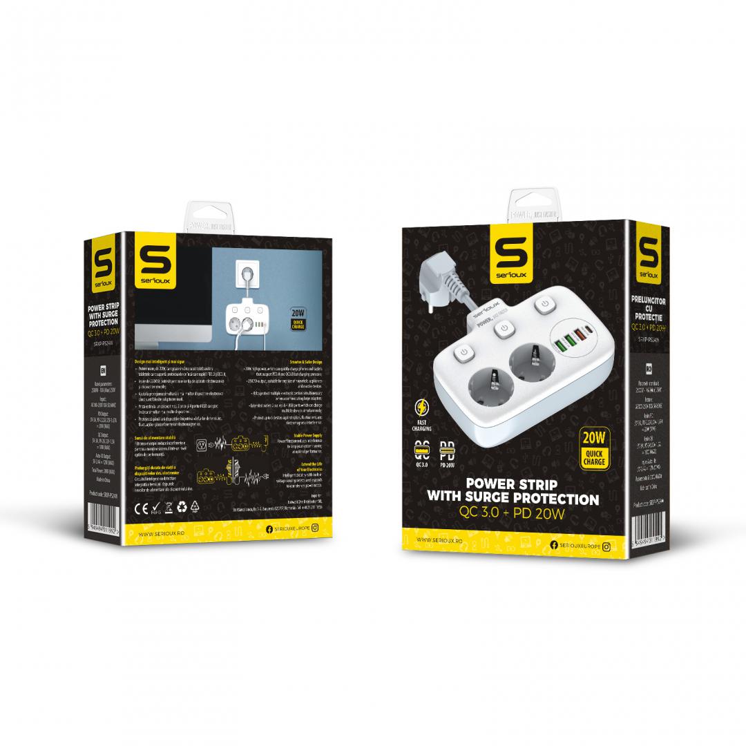 PRELUNGITOR CU PROTECTIE  SERIOUX QC3.0