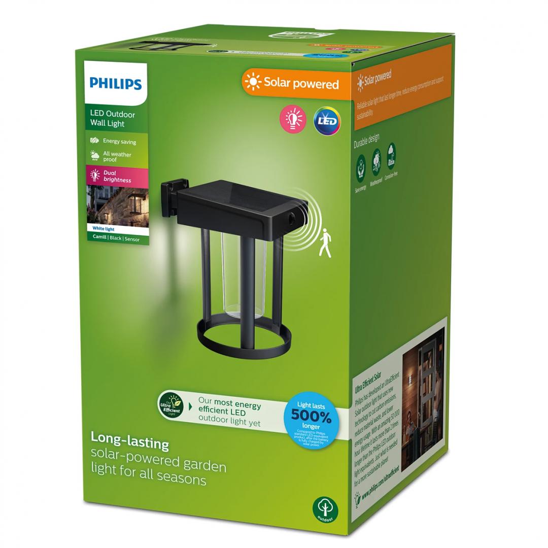 Camill Ue Sr Wa Rd 1.4W 30K Bl Cl IR 06 (Aplica LED solara pentru exterior cu senzor de miscare Philips Camillround Clear)