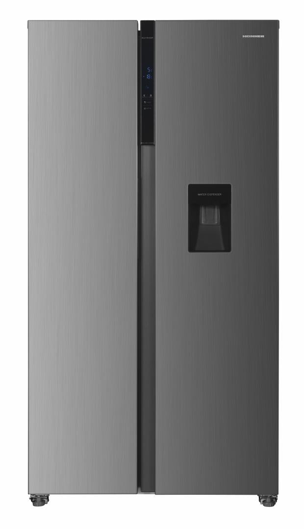 Side by Side HEINNER HSBS-H529NFXWDF+, No Frost, 529 L, Clasa F, Dozator apa, Aspect inox