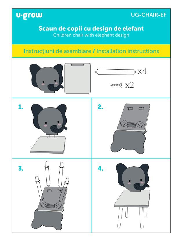 Scaun copii,design elefant, U-Grow