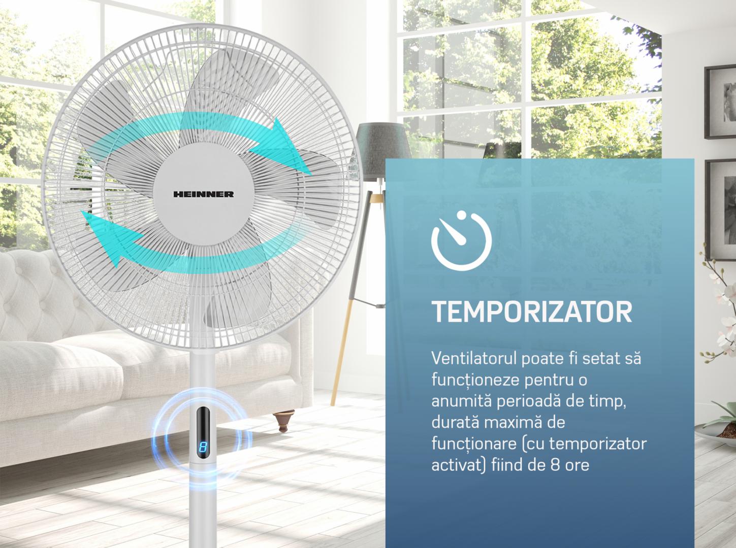 Ventilator cu Picior Heinner HMSF-3WH