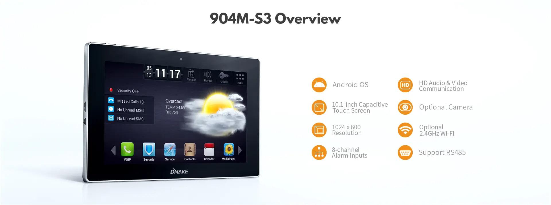 Videointerfon Post Interior 10.1” Sip (Post interior videointerfon Dnake 10.1" cu Android;  CPU:Octal core 1.5GHz...)