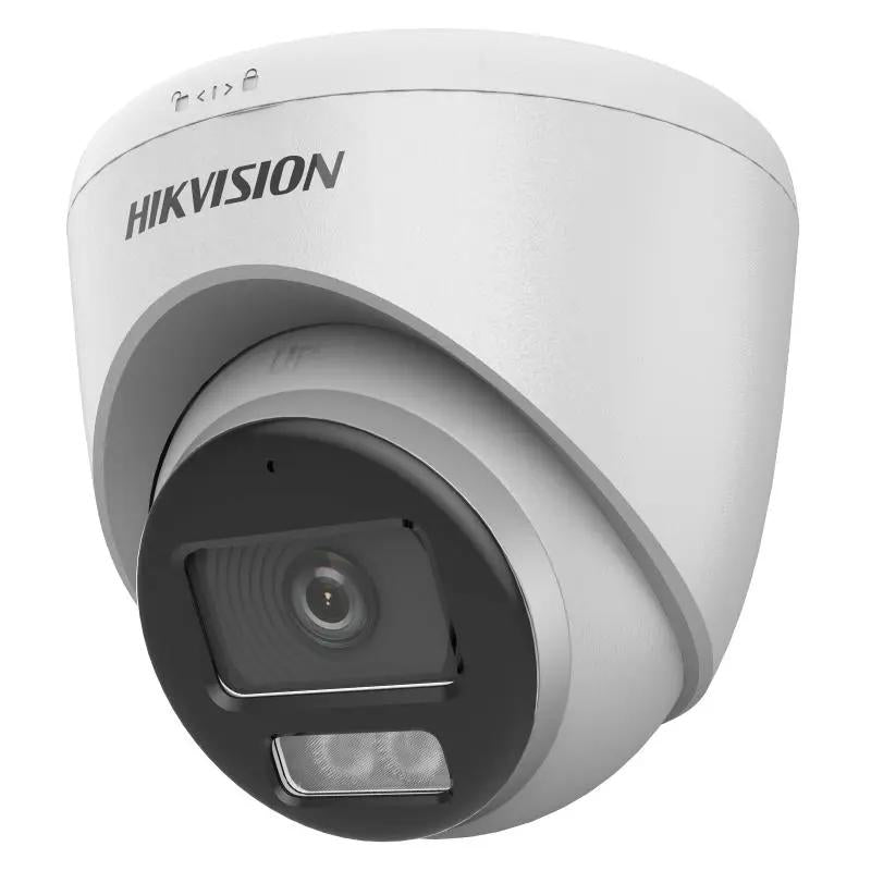 Camera de supraveghere Turret 2MP Hikvision DS-2CE72DF0T-LFS(2.8MM), lentila fixa: 2.8mm, iluminare: 0.001 Lux @ (F1.0, AGC ON), 0 Lux cu lumina alba, IR 40m, lumina alba 40m, iesire TVI/AHD/CVI/CVBS, microfon incorporat, alimentare: 12 VDC ± 25%, max. 4.