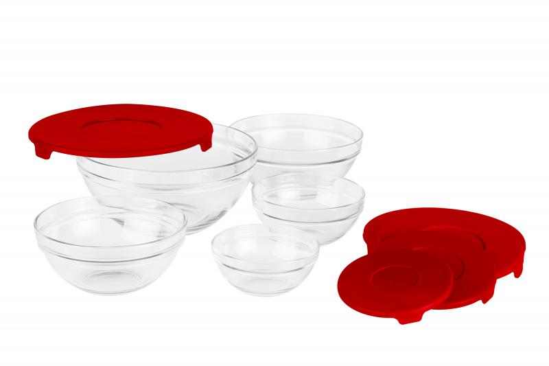 Vanora SET 5 BOLURI DE STICLA CU CAPAC