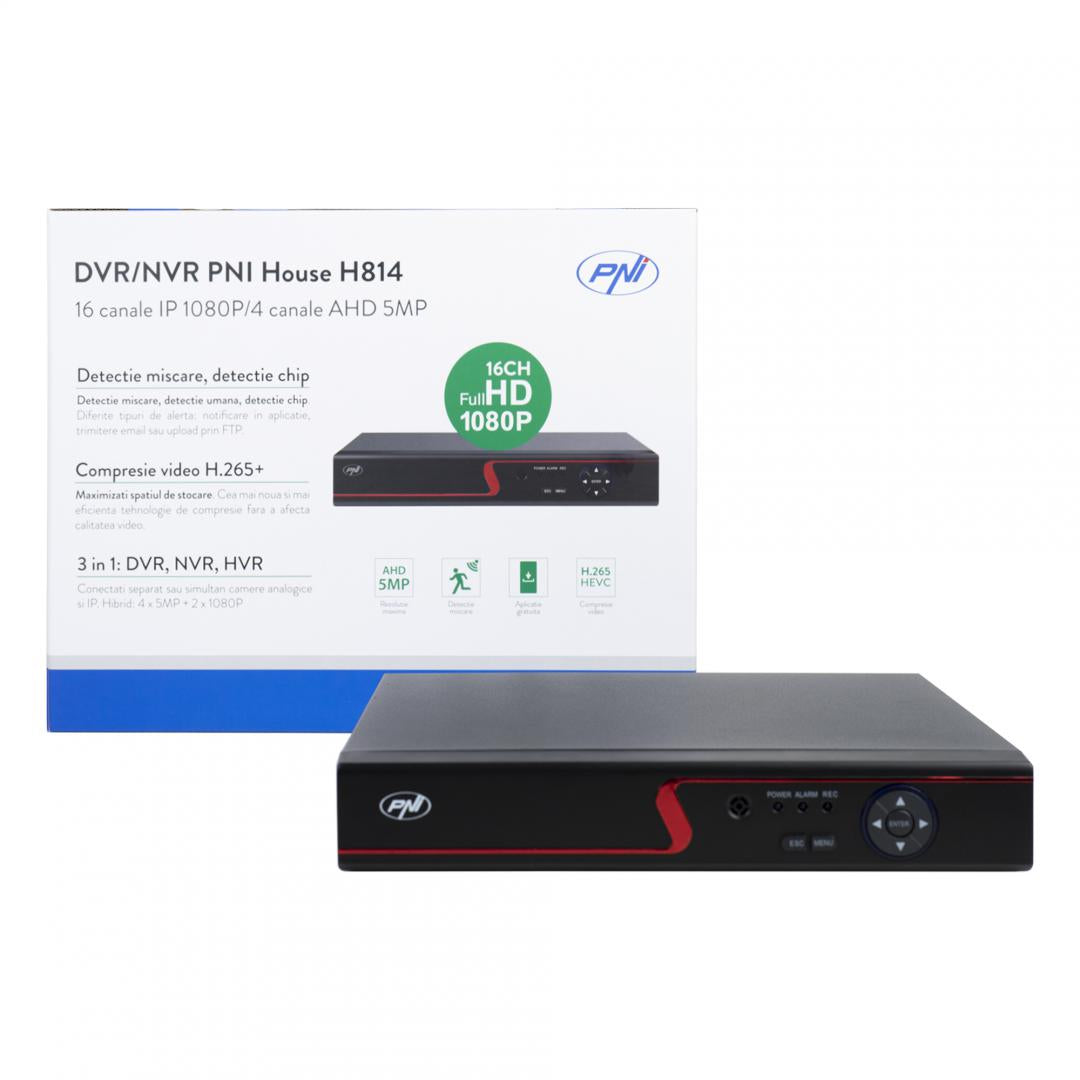 Pni DVR HOUSEH814 4 Canale 5MP (DVR / NVR Pni House H814 - 16 canale IP full HD 1080P sau 4 canale analogice 5MP)