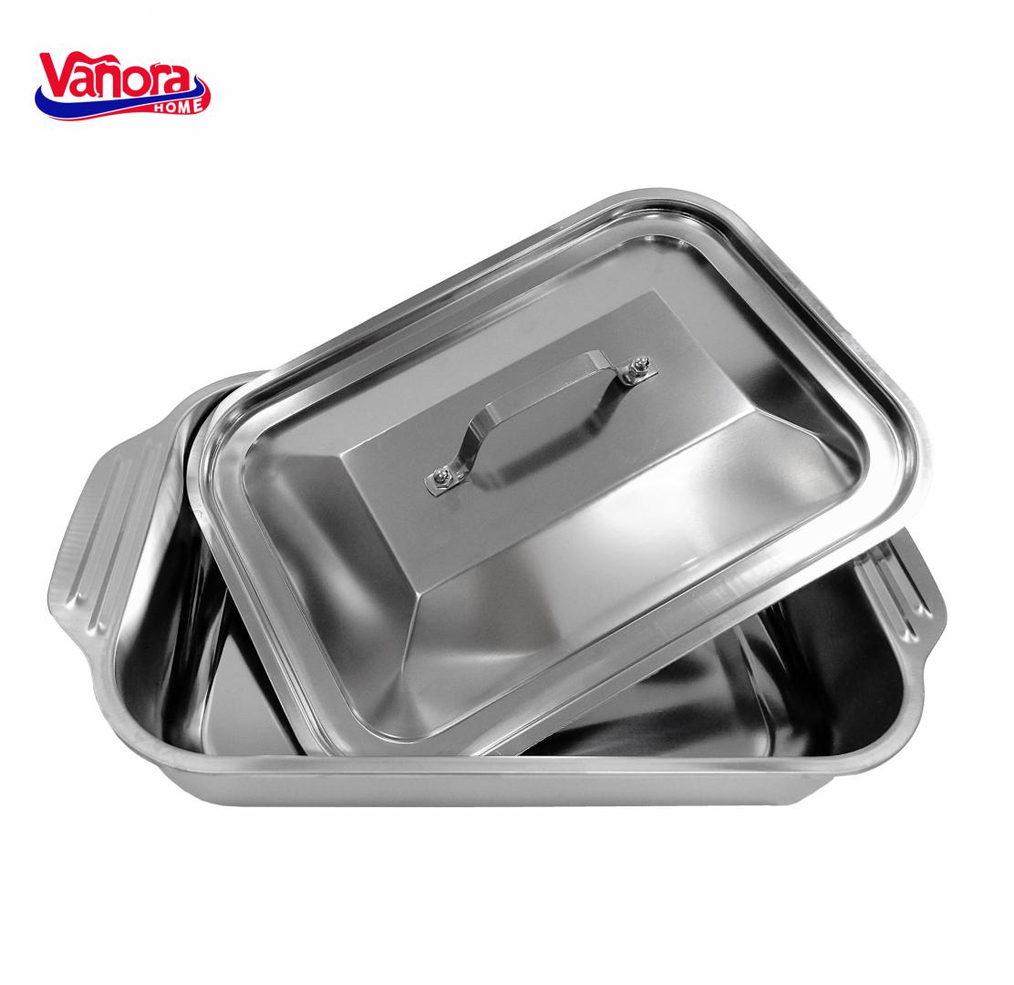 TAVA INOX CU CAPAC 36.5x22x7 CM, ZIRA, VANORA HOME