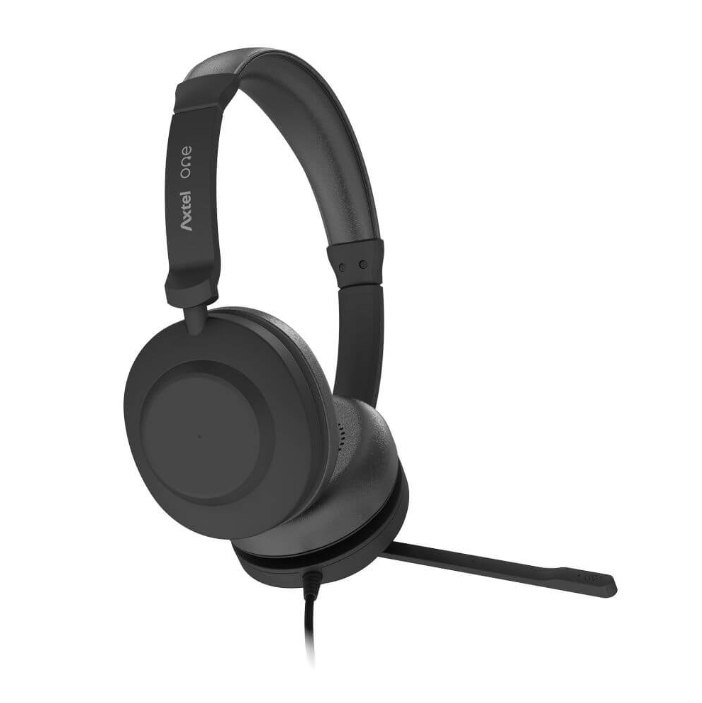 HEADSET AXTEL ONE STEREO HD AXH-ONE , Corded, Headset Conectivity USB-A, USB-C /  with STEREO HD . Speakert Size has 40 mm / Passive noise reduction  : STRONG