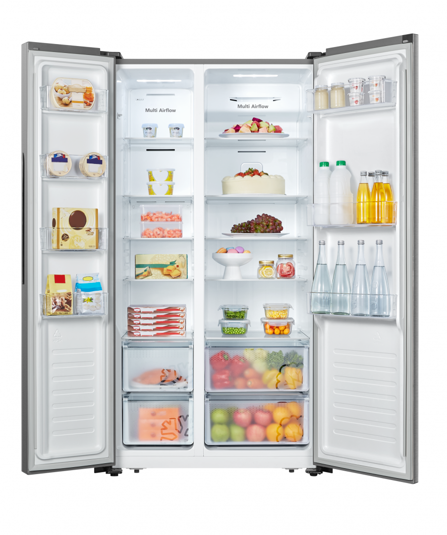Side by Side HEINNER HSBS-520NFXF+, No Frost, 519 L, Clasa F, Aspect Inox