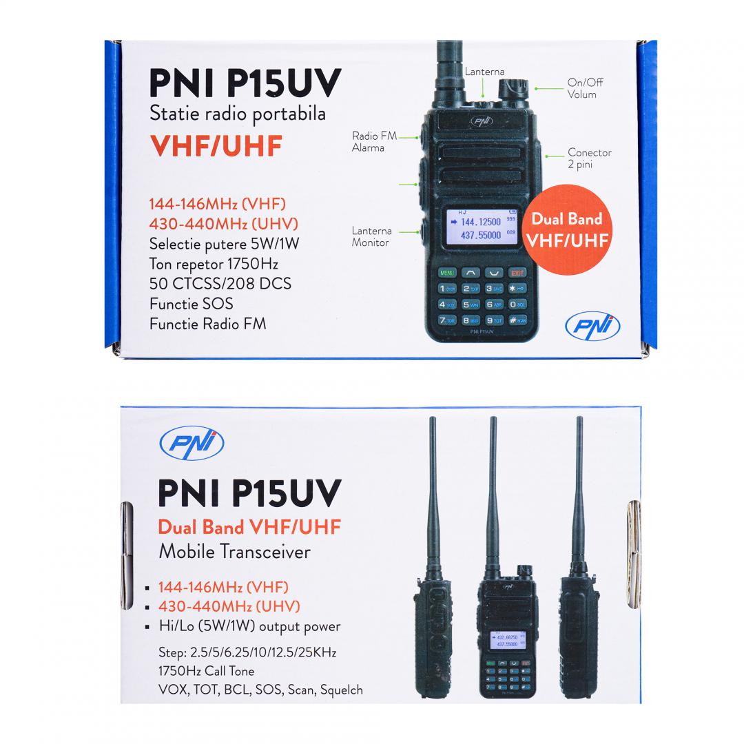 Pni Statie Radio Portabila P15UV Vhf/uhf (Statie radio portabila Vhf/uhf Pni P15UV dual band)