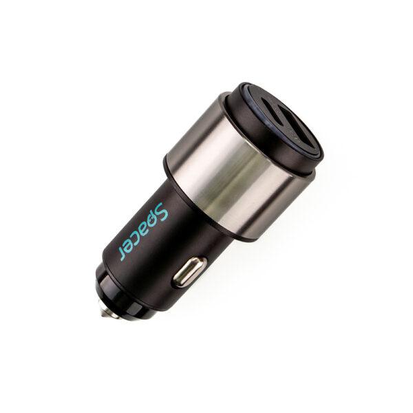 Alim. auto Spacer cu LED USB-A&C 38W neg