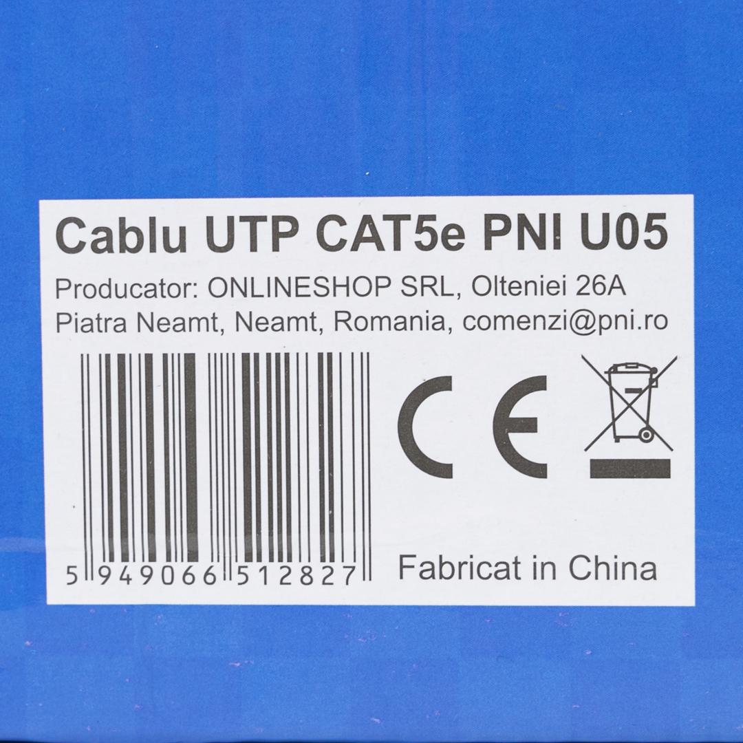 Pni Cablu Utp CAT5E 305M (Cablu Utp CAT5e Pni U05 cu 4 perechi pentru internet 1 Gigabit si sisteme de...)