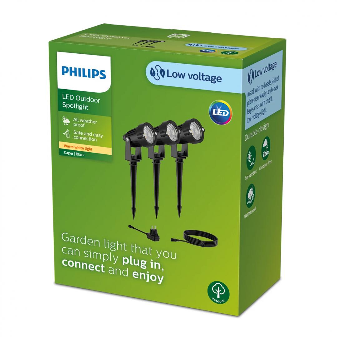 Caper Gardenlink Sp Kit Bl 24V 06 (Kit 3 Spoturi LED pentru exterior cu spike Philips Caper Garden Link)