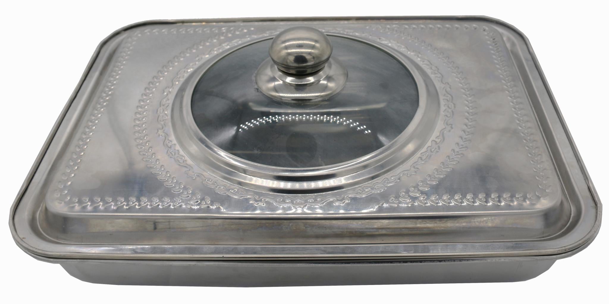 Tava  Cuptor cu Capac, Inox , 39x29x7 CM (tava  Cuptor cu Capac)