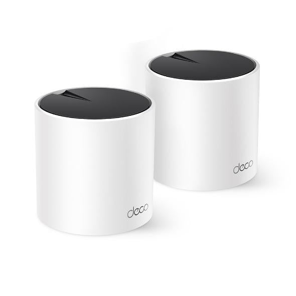 TP-Link AX3000 whole home mesh Wi-Fi 6 System, Deco X55(2-pack);  Standarde Wireless: IEEE 802.11ax/ac/n/a 5 GHz, IEEE 802.11ax/n/b/g 2.4 GHz, Interfata: 3 LAN/WAN Gigabit Ethernet Ports, 2 x antene interne per unitate, 2402 Mbps (5 GHz), 574 Mbps (2.4 GH