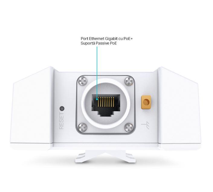 Wireless Access Point TP-Link EAP650-Outdoor, AX3000 Wireless Dual Band Indoor/Outdoor Access Point, 802.3at PoE, STANDARDE WIRELESS: IEEE 802.11ax/ac/n/g/b/a, interfata: 1× Port Ethernet (RJ-45) Gigabit (Suportă PoE 802.3at și Passive PoE), weather proof