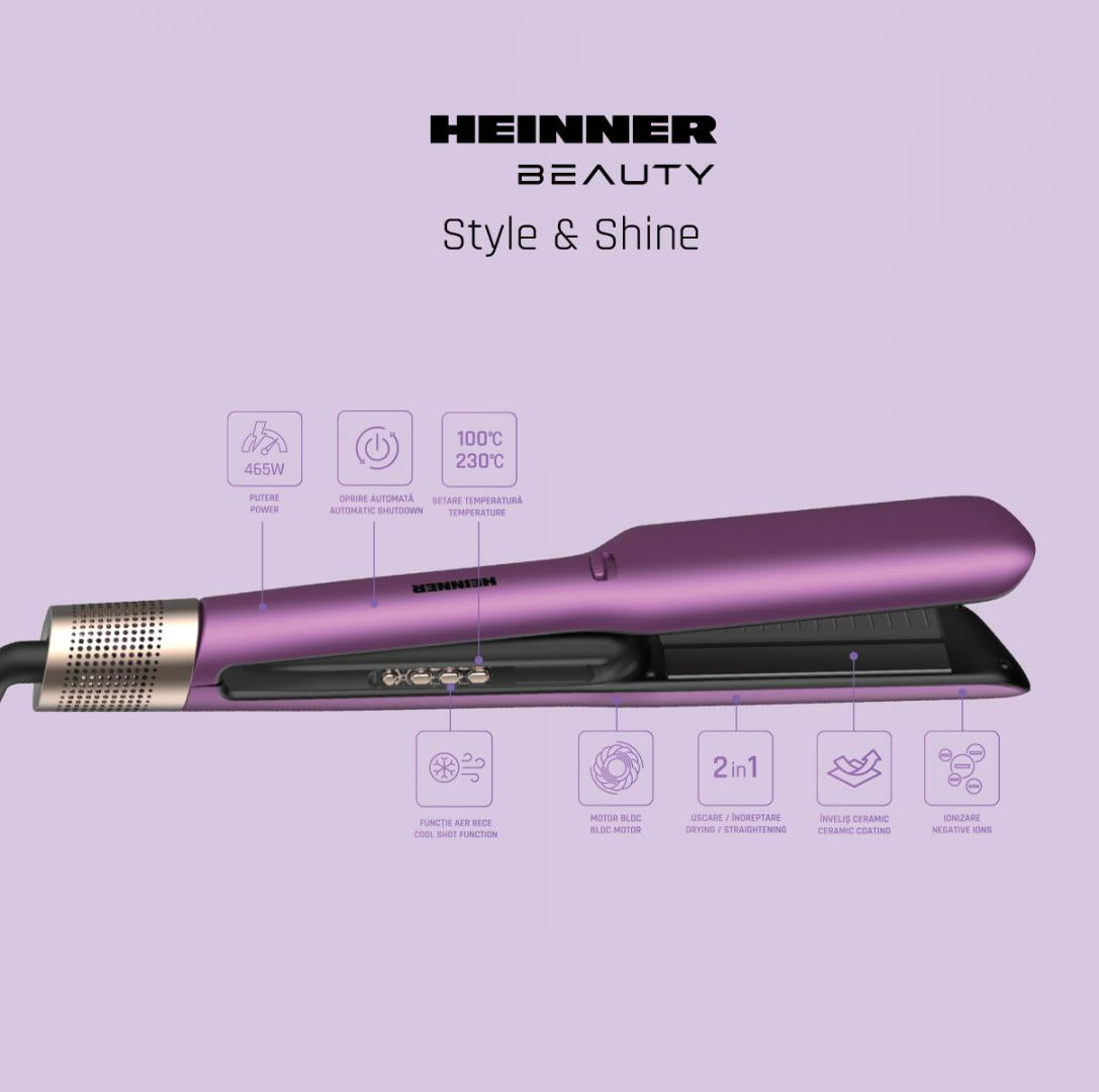 Placa de Par Heinner HHS-Y2IN1BLDC-PP (placa de Indreptat Parul cu Aer Cald Profesionala Heinner HHS-Y2IN1BLDC-PP)