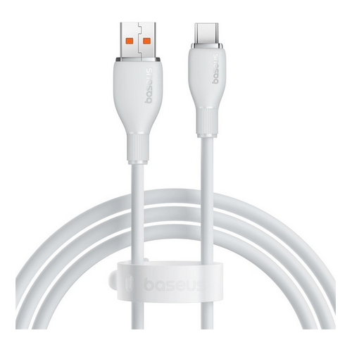 CABLU alimentare si date Baseus Pudding, Fast Charging Data Cable pt. smartphone, USB la USB Type-C 100W, 1.2m, alb "P10355703221-00" - 6932172634056