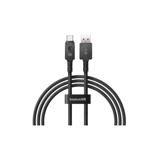 CABLU alimentare si date Baseus Unbreakable, Fast Charging Data Cable pt. smartphone, USB la USB Type-C 100W, 2m, braided aliaj zinc, negru "P10355801111-01" - 6932172633226