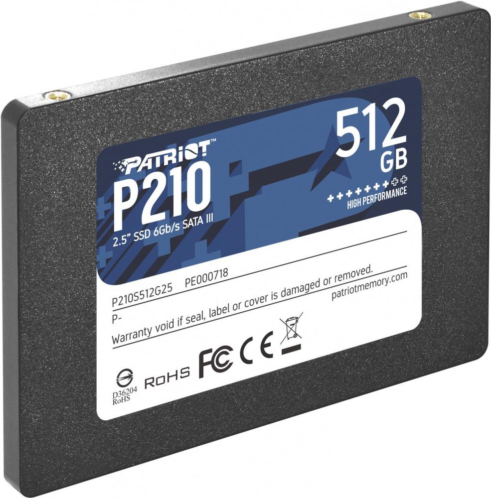 SSD Patriot P210, 512GB, 2.5 inch, S-ATA 3, 3D TLC Nand, R/W: 520/430 MB/s, 