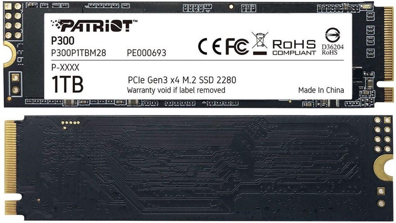 SSD PATRIOT, P300, 128GB, M.2, PCIe Gen3.0 x4, 3D TLC Nand, R/W: 1600 MB/s/600 MB/s MB/s, "P300P128GM28"