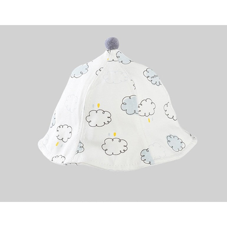 Palarie de Protectie pentru Bebelusi, Flippy, Model cu Norisori Albastri, Pescareasca, de Primavara si Toamna, cu Masca si Fermoar, 42 cm, pentru 0-3 Luni, Bleu