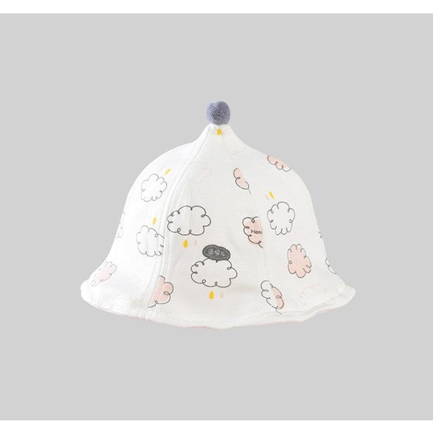 Palarie de Protectie pentru Bebelusi, Flippy, Model cu Norisori Roz, Pescareasca, de Primavara si Toamna, cu Masca si Fermoar, 42 cm, pentru 0-3 Luni, Roz