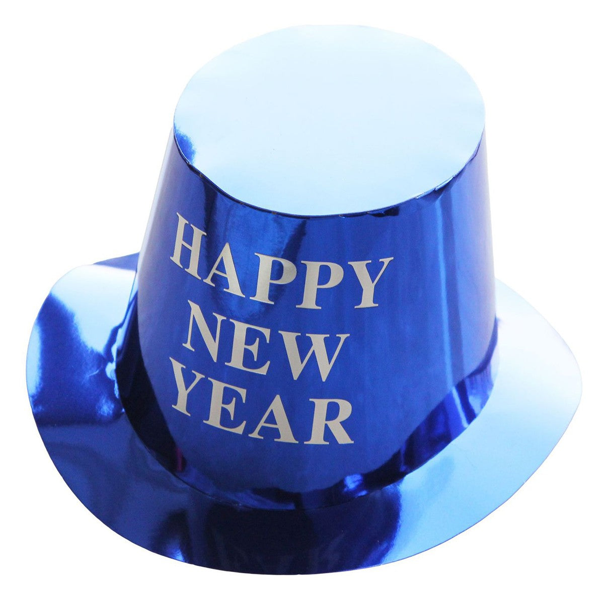 Palarie Happy New Year pentru Revelion, Palarie Festiva de Anul Nou, Palarie Magica din Hartie, 29 x 25 x 15.5 cm Colorata Sclipitor Albastru