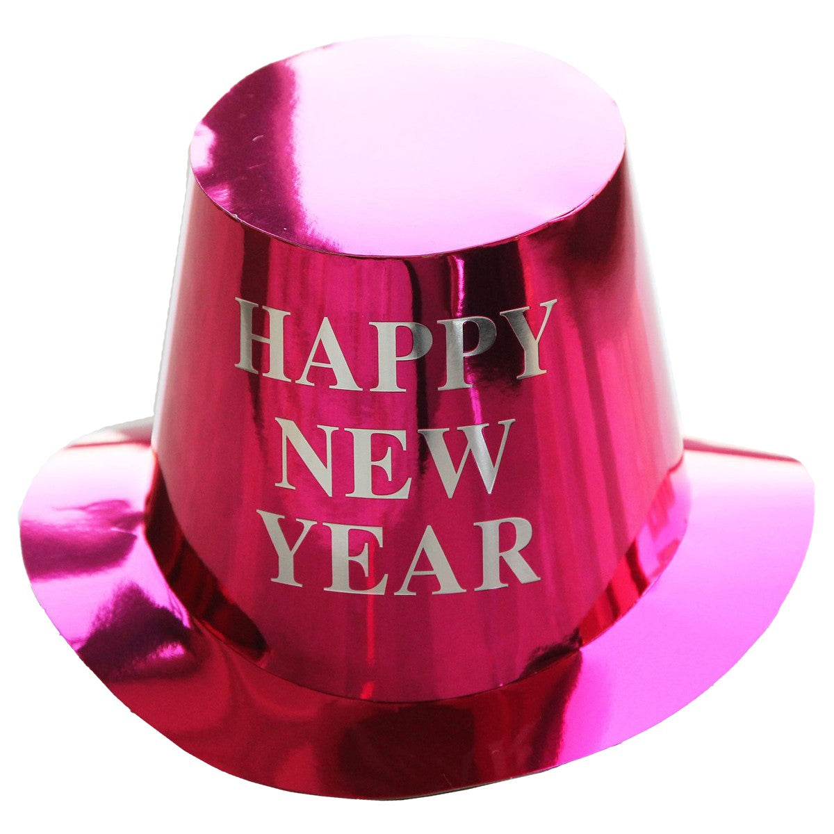 Palarie Happy New Year pentru Revelion, Palarie Festiva de Anul Nou, Palarie Magica din Hartie, 29 x 25 x 15.5 cm, Colorata Sclipitor Roz