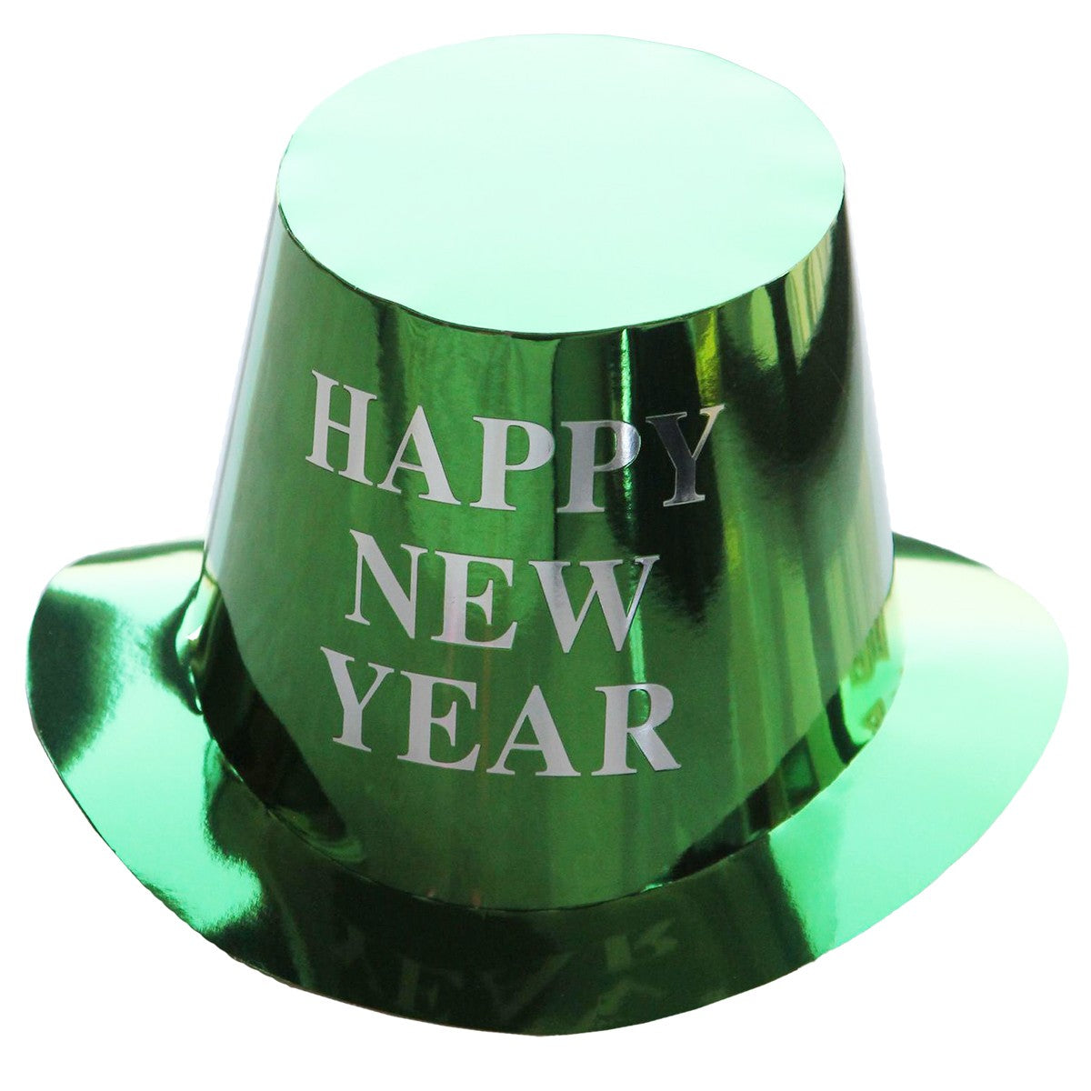 Palarie Happy New Year pentru Revelion, Palarie Festiva de Anul Nou, Palarie Magica din Hartie, 29 x 25 x 15.5 cm, Colorata Sclipitor Verde