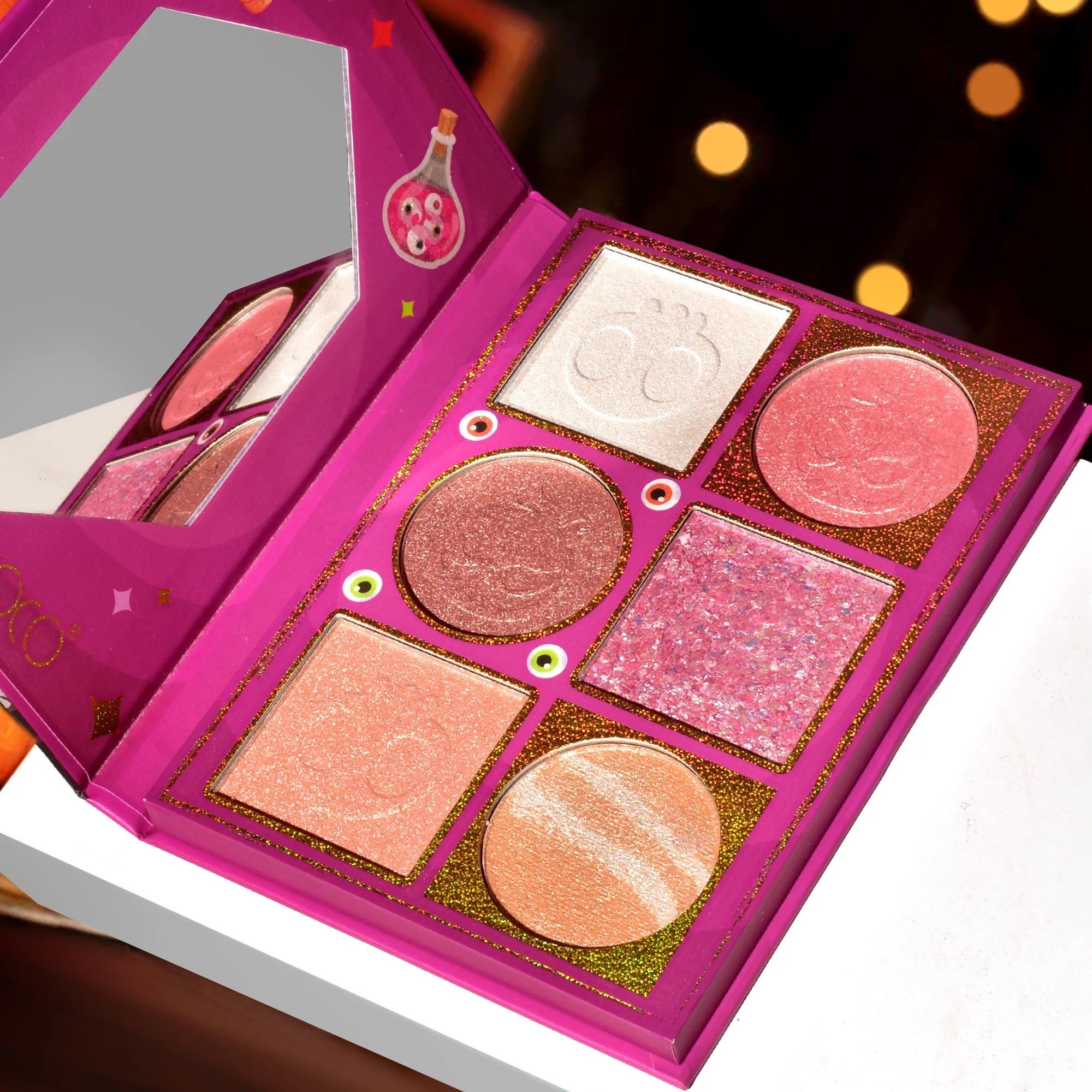 Paleta Iluminatoare, 6 Nuante, Halloween, Culori Calde, Dreptunghiulara, 160g, Valabilitate 24 Luni, 17.4x11.5x1.3 cm, Varianta A, Nude-Rose