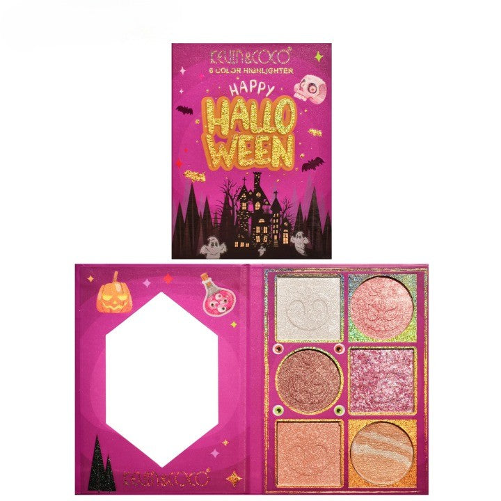Paleta Iluminatoare, 6 Nuante, Halloween, Culori Calde, Dreptunghiulara, 160g, Valabilitate 24 Luni, 17.4x11.5x1.3 cm, Varianta A, Nude-Rose