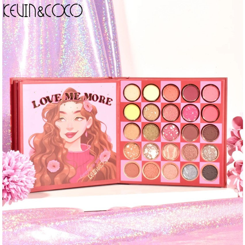 Paleta de Farduri Kevin&Coco, 59 culori, Stil Carte, 3 Straturi, Pudra Compacta, Clasic, Fara Sulfati, 14.2 x 14.2 x 2.3 cm, 80 g, multicolor