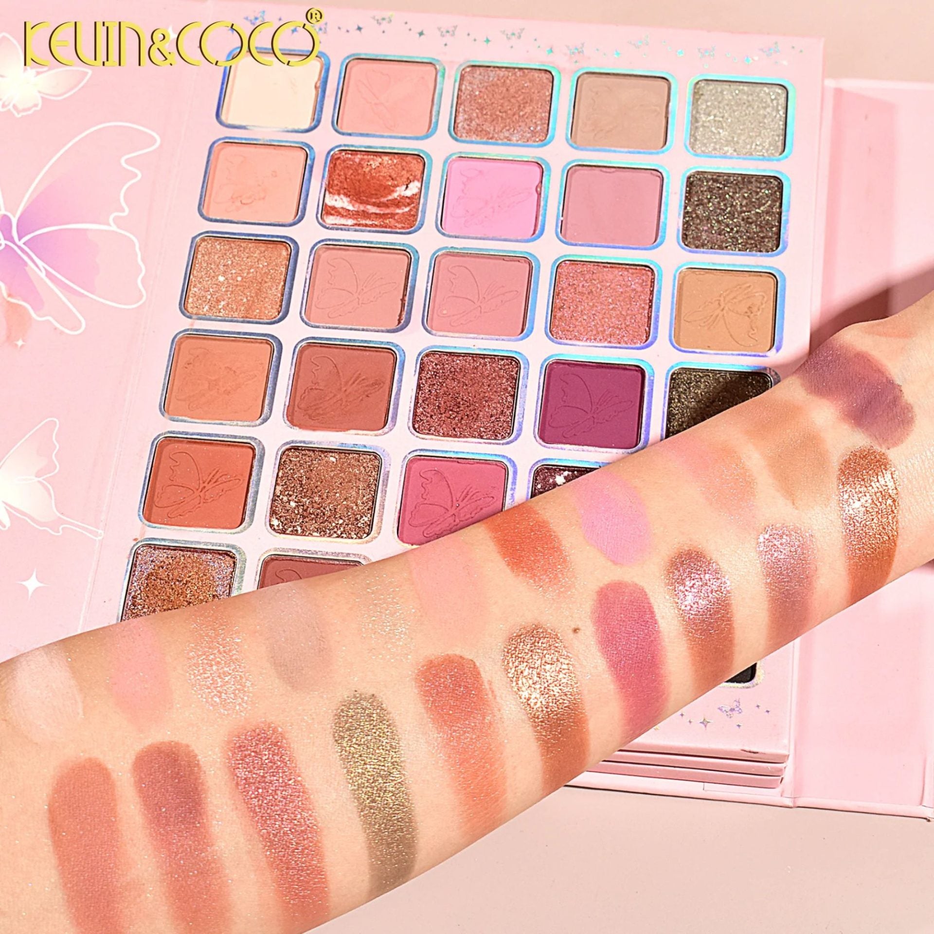 Paleta de Machiaj Profesional, Kevin&Coco, Trusa Multifunctionala pentru Ochi, Buze si Fata, 96 Nuante Mixte, Pigmentare Intensa, pentru Toate Tipurile de Ten, 21x16.5x3.6cm, Multicolora