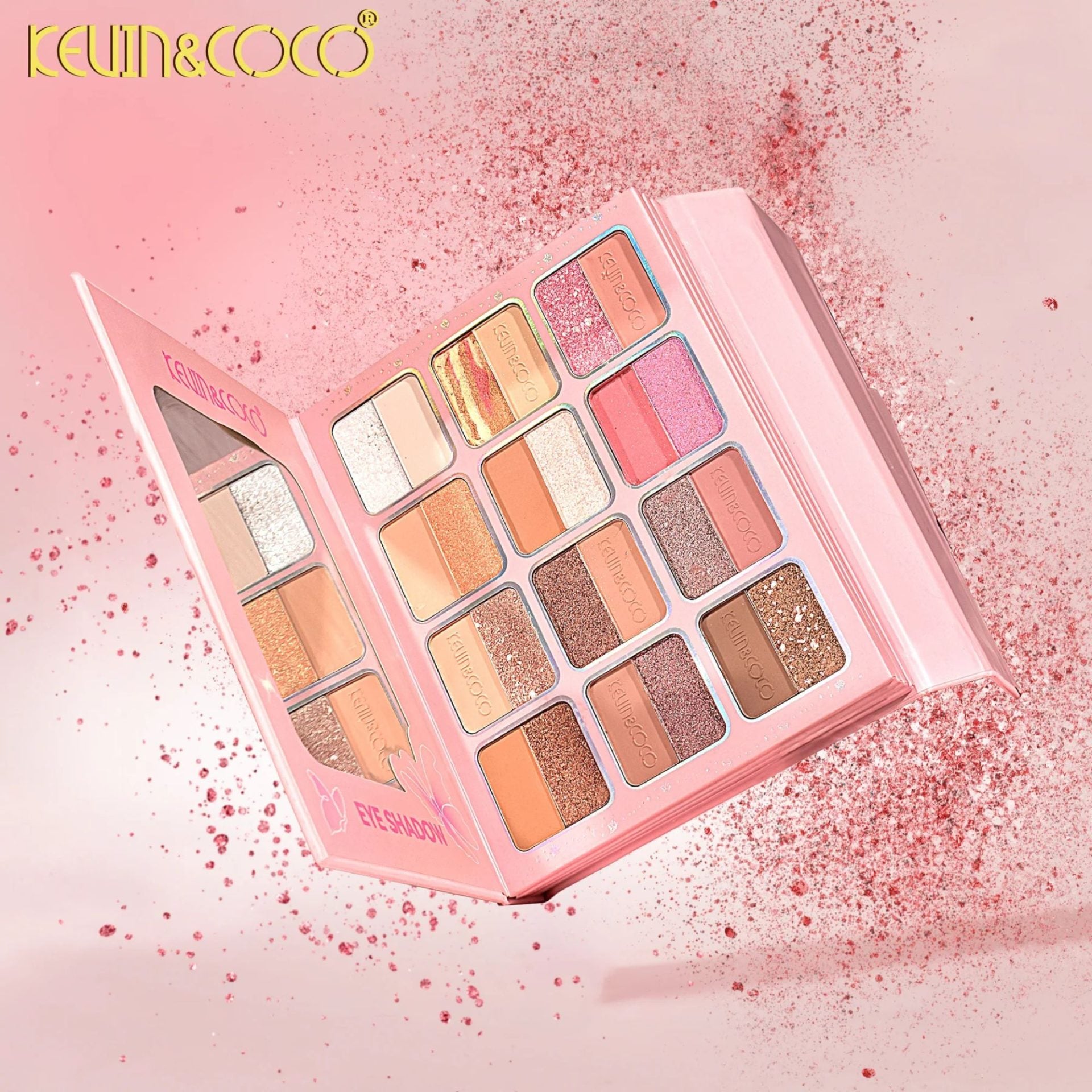 Paleta de Machiaj Profesional, Kevin&Coco, Trusa Multifunctionala pentru Ochi, Buze si Fata, 96 Nuante Mixte, Pigmentare Intensa, pentru Toate Tipurile de Ten, 21x16.5x3.6cm, Multicolora