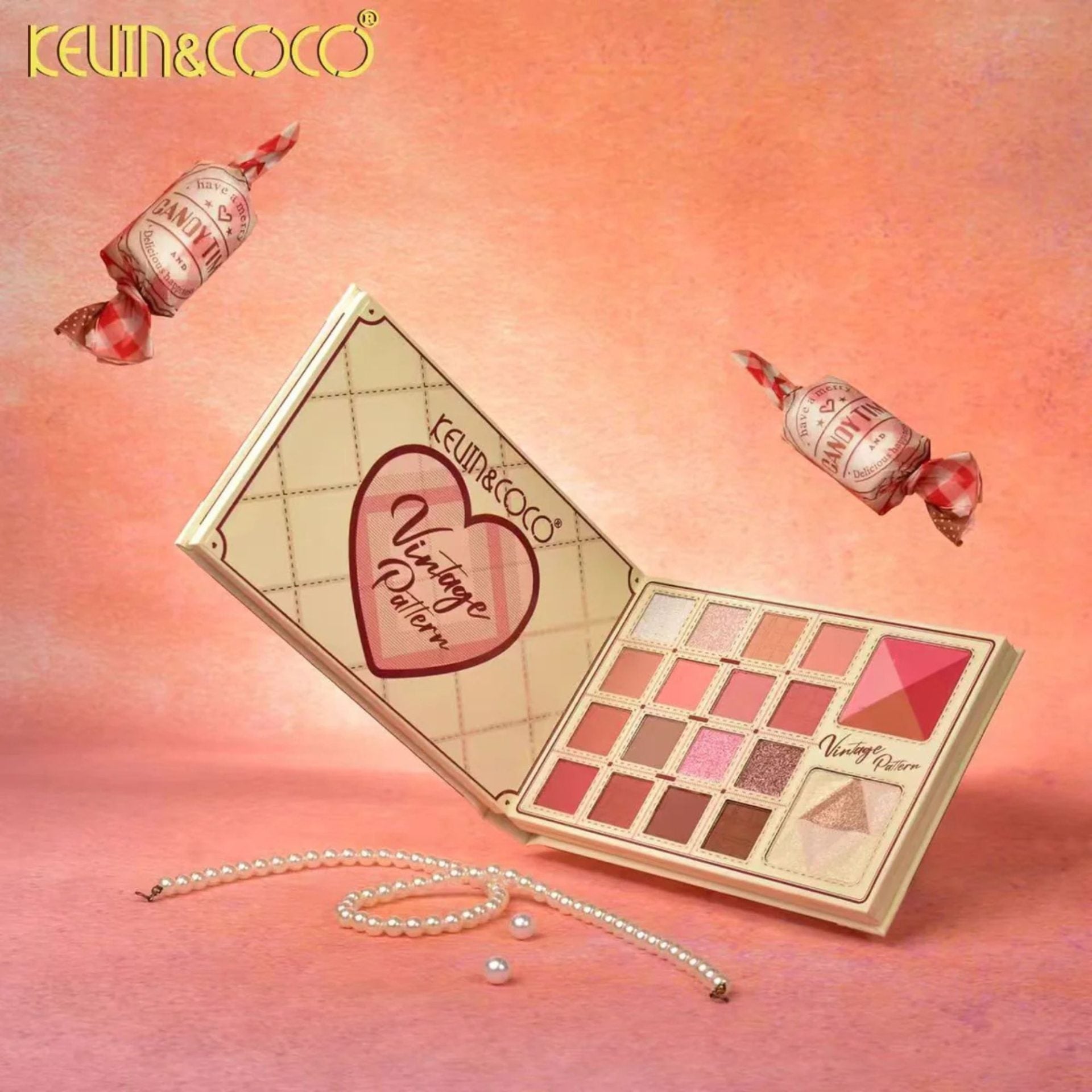 Paleta Machiaj Profesionala, Kevin&Coco, 60 Nuante Pigmentate,Fard Pleoape Mate si Sidefate, Multicolor