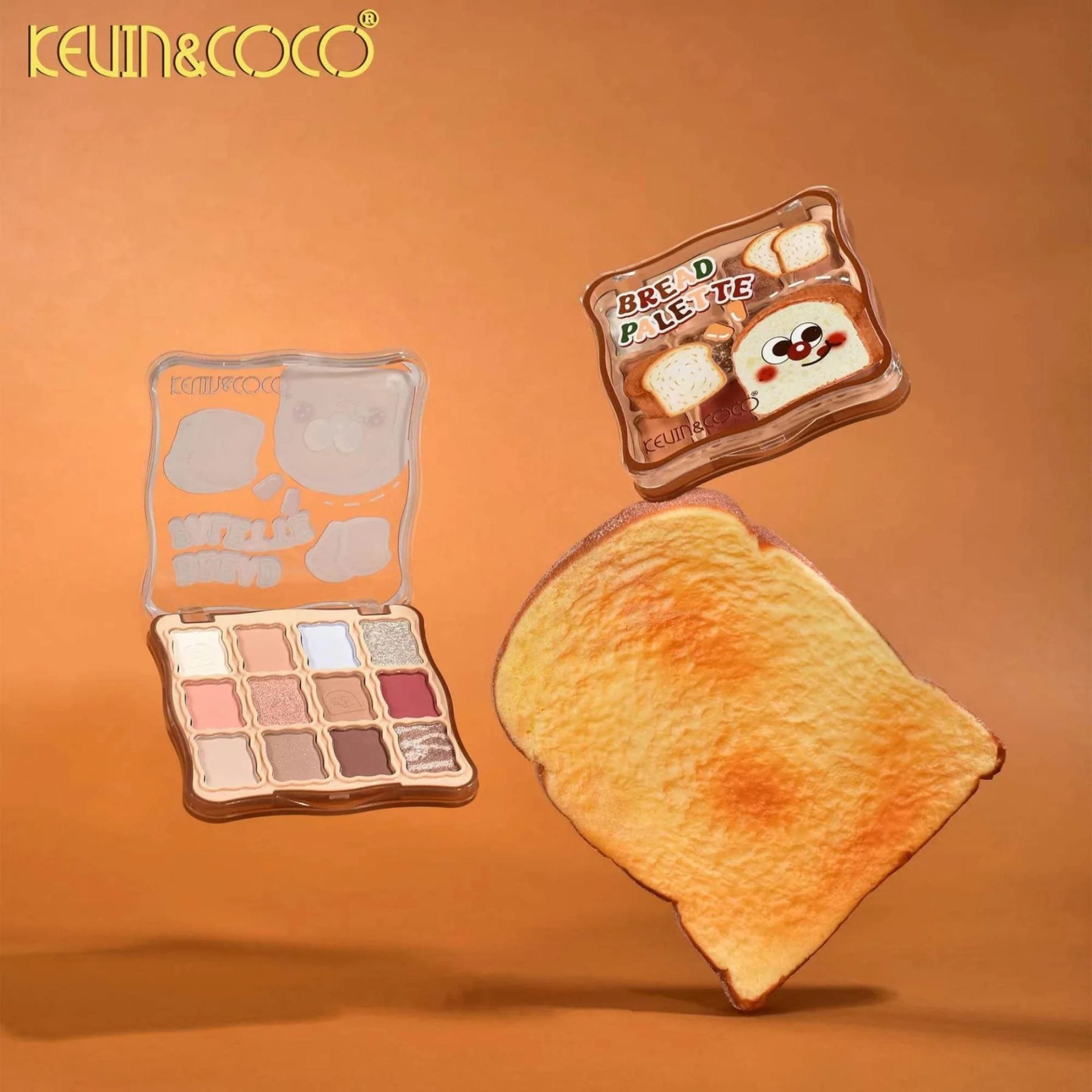 Paleta Farduri de Ochi, Kevin&Coco, Fard de Pleoape, 12 Nuante, Finisaj Mat, Shimmer, Textura Catifelata, Pigmentare Intensa, Toate Tipurile de Ten, 82.7 g, 9.3 x 1.7 x 9.4 cm, Warm Bronze