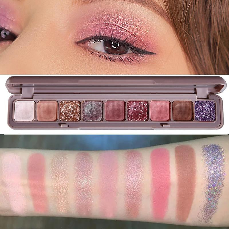 Paleta Farduri 9 Culori, Farduri Mate si Sidefate, Rezistenta la Apa, Oglinda, 10 g, 9 x 3 x 2 cm, Valabilitate 3 Ani, Multicolor