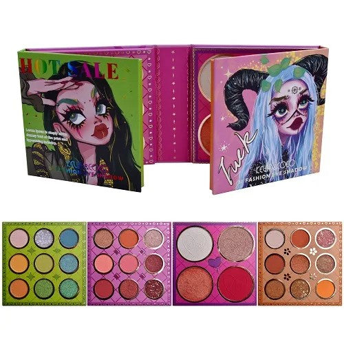 Paleta Farduri Kevin&Coco, 31 Culori, Farduri Mate si Sidefate, Blush si Iluminator Inclus, Patrata, 250 g, 11.3 x 11.3 x 3.2 cm, Valabilitate 3 Ani, Multicolor