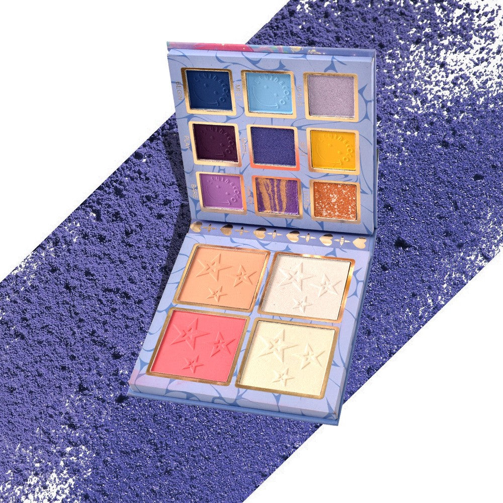 Paleta Farduri Kevin&Coco Varianta 1, 13 culori, Iluminator si Blush Inclus, Patrata, 120 g, 10.9 x 10.9 x 1.7 cm, Valabilitate 3 Ani, Multicolor
