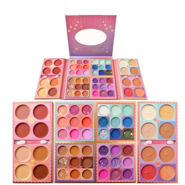 Trusa de machiaj, paleta de farduri Kevin&Coco cu 52 de culori pigmentate si nude