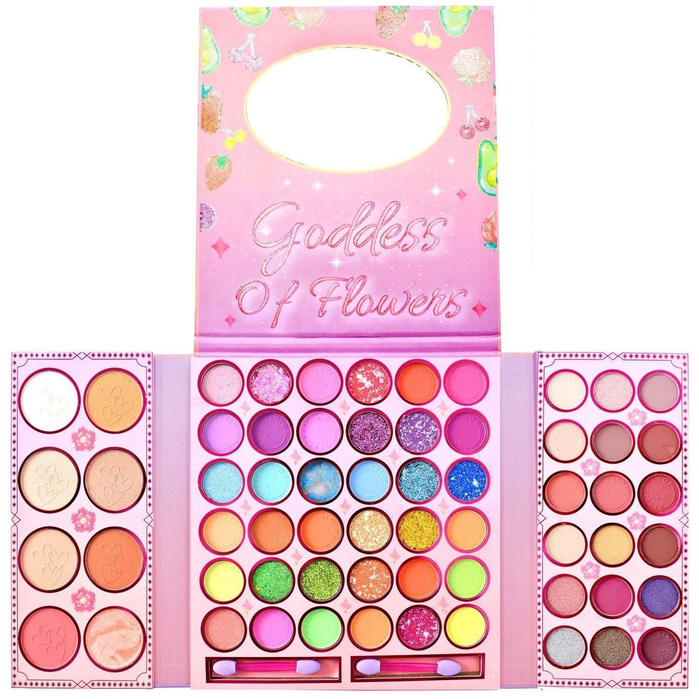 Trusa de machiaj, paleta de farduri si iluminator Kevin&Coco cu 62 de culori pigmentate