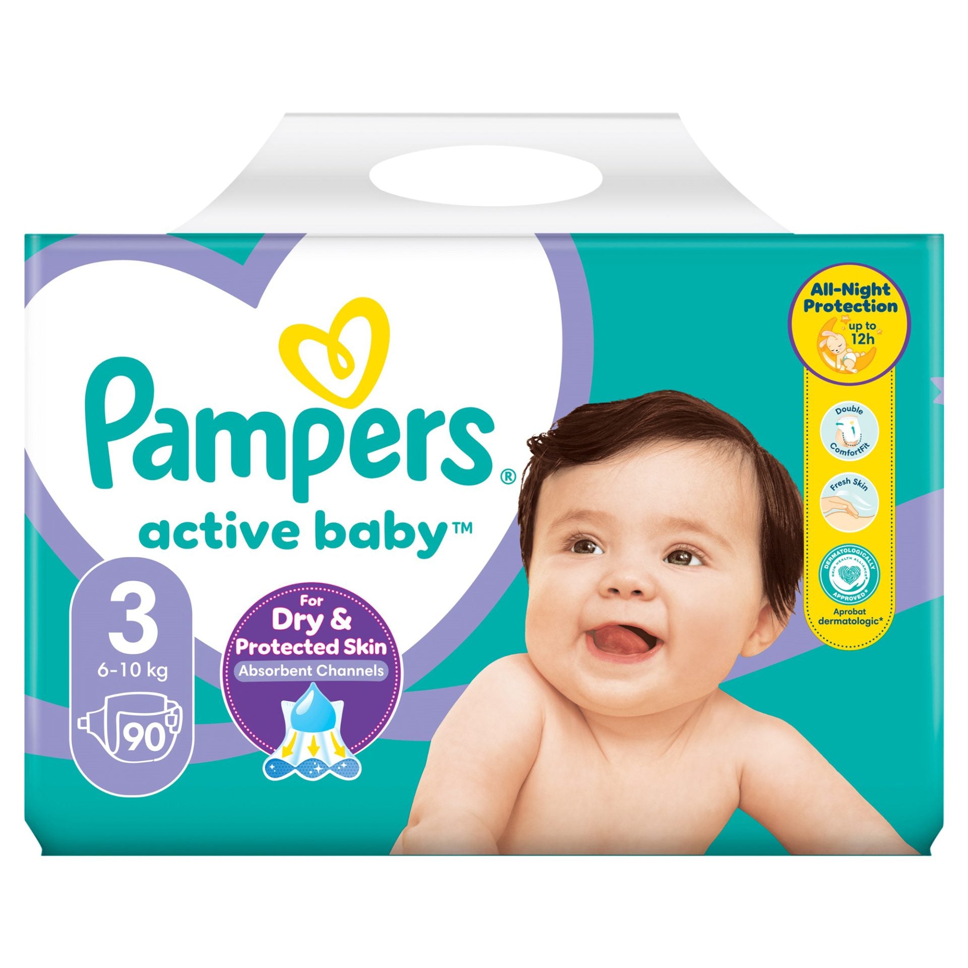 Scutece, PAMPERS, Active Baby, Giant Pack, Nr. 3, 6-10 kg, Set 90 Bucati