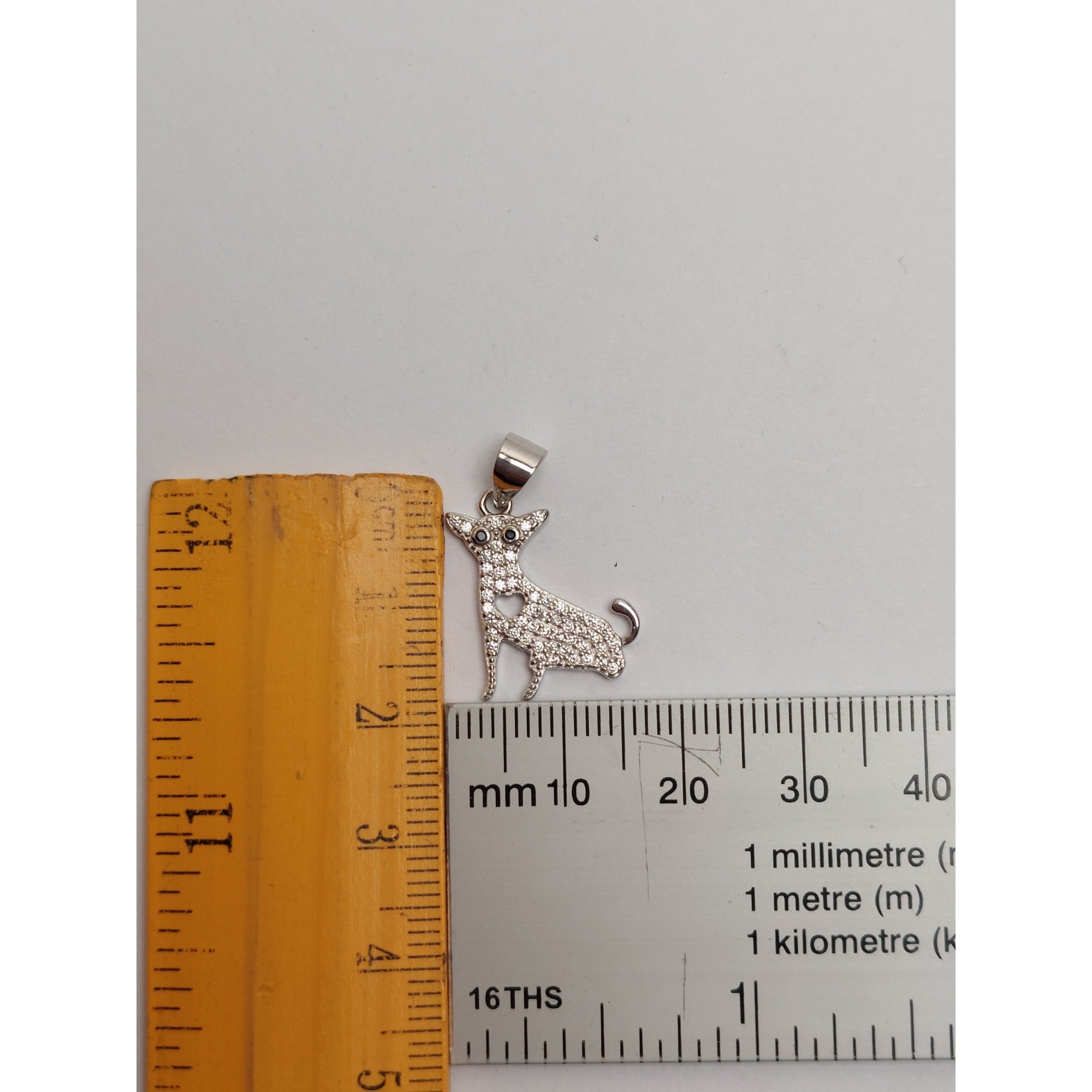 Pandantiv, Argint 925, Model Catel cu Inima, 1.5 G, 1.8 x 1.7 Cm